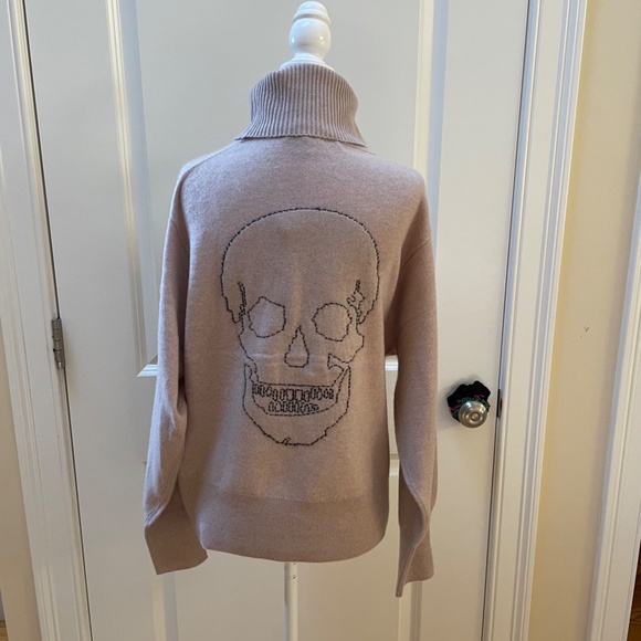 Skull Cashmere Zara Skull Back Turtle Neck Sweater from 360 Cashmere